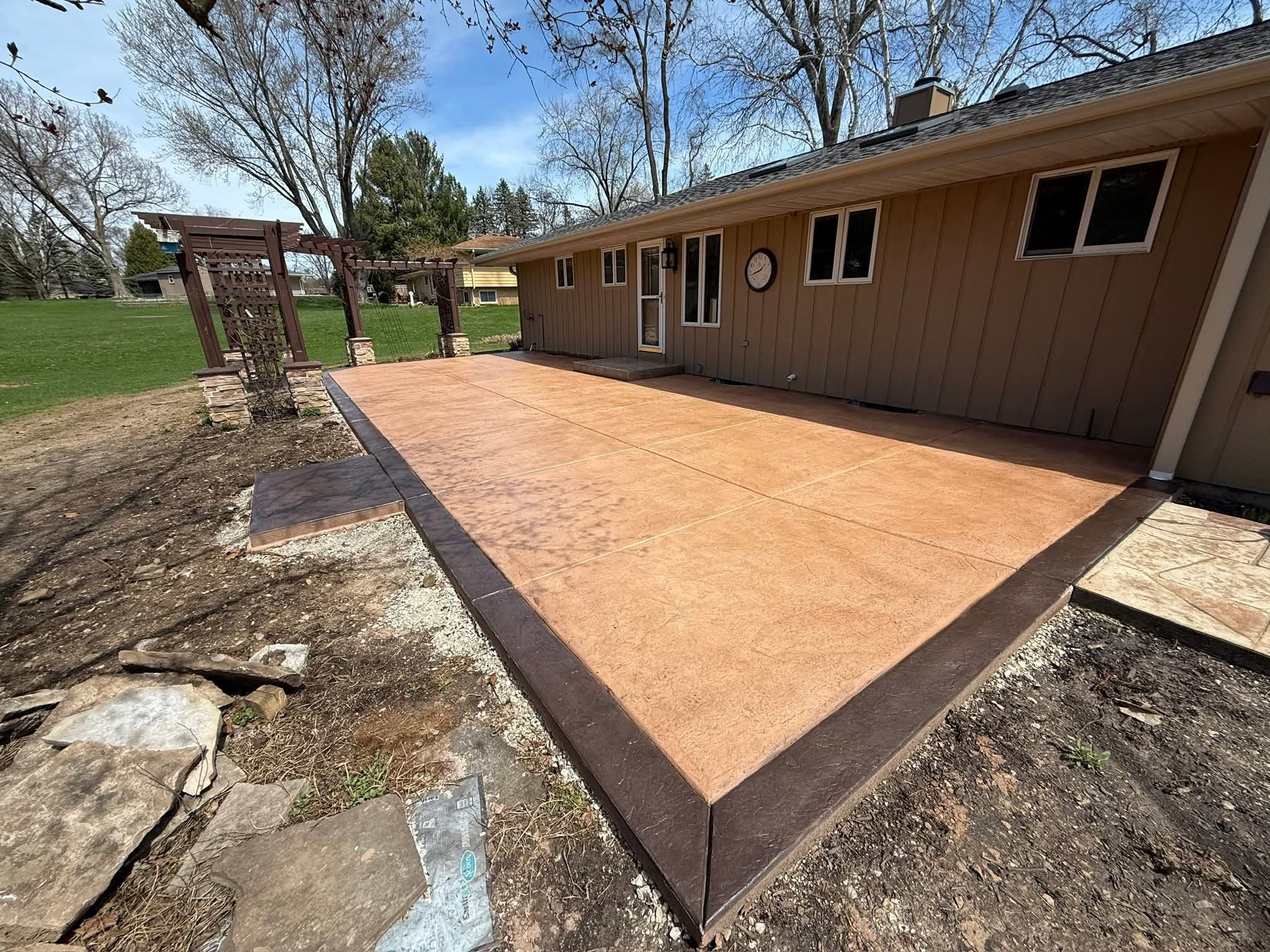 Outdoor living concrete patio example